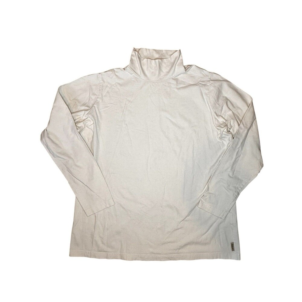 Woolrich XXL Long Sleeve Turtleneck Shirt Off-White Heritage Quiet Luxury